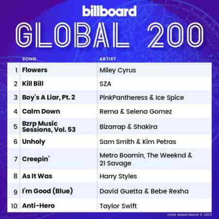 Billboard Global 200 Singles Chart [04.03] 2023 2023 торрентом